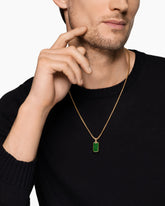 Chevron Tag in 18K Yellow Gold with Nephrite Jade, 21mm